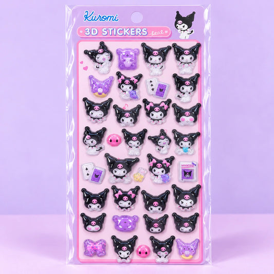 Kawaii Black-Hat Bunny 3D Stickersheet