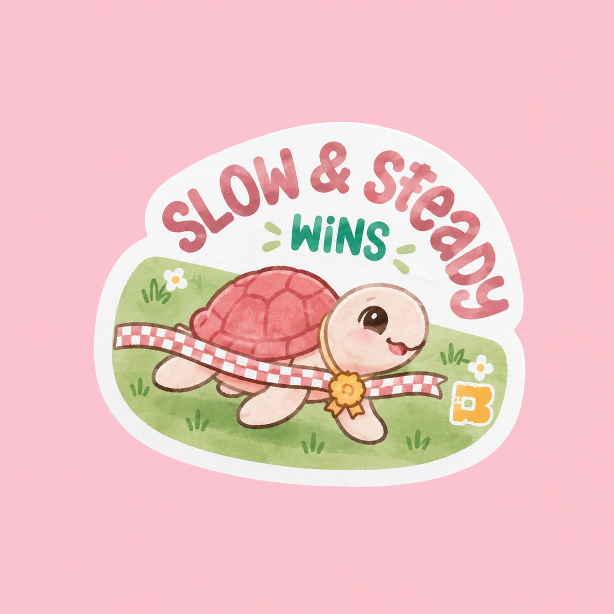 Slow & Steady Turtle Laminated Sticker (1pc)