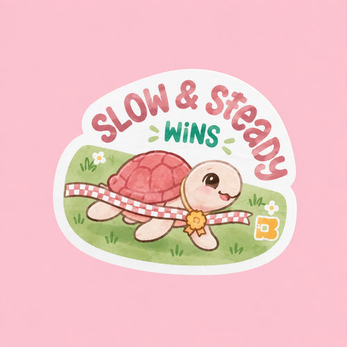 Slow & Steady Turtle Laminated Sticker (1pc)